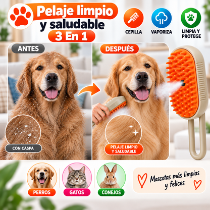 Cepillo De Vapor Para Mascotas 3 En 1