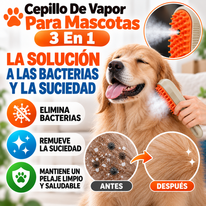 Cepillo De Vapor Para Mascotas 3 En 1