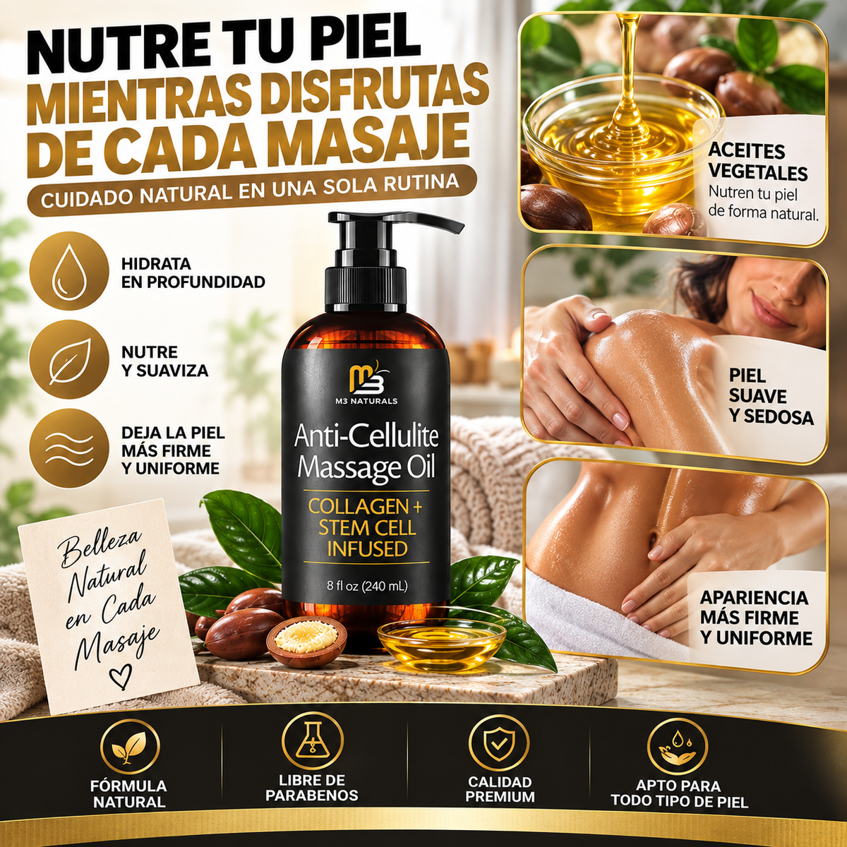 Anti-Cellulite Massage Oil – Reafirma tu Piel.