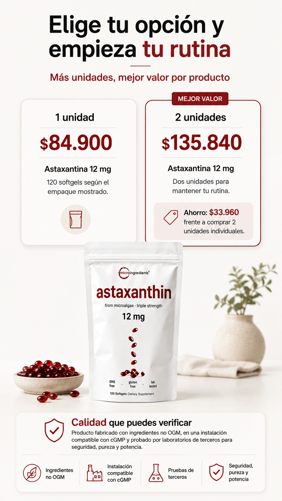 Astaxanthin:🔥 PROTEGE TU BIENESTAR CADA DÍA 🔥